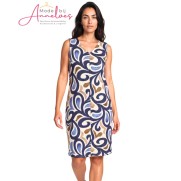 FOS Jurk Linde Drip Navy bruin